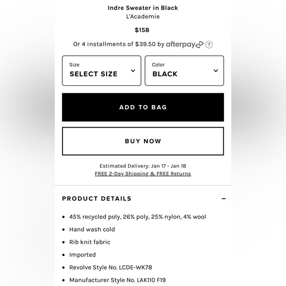 L'ACADEMIE RIBBED SWEATER VINCE REVOLVE LOVERS FRIENDS TULAROSA LPA FREE PEOPLE - Picture 4 of 10